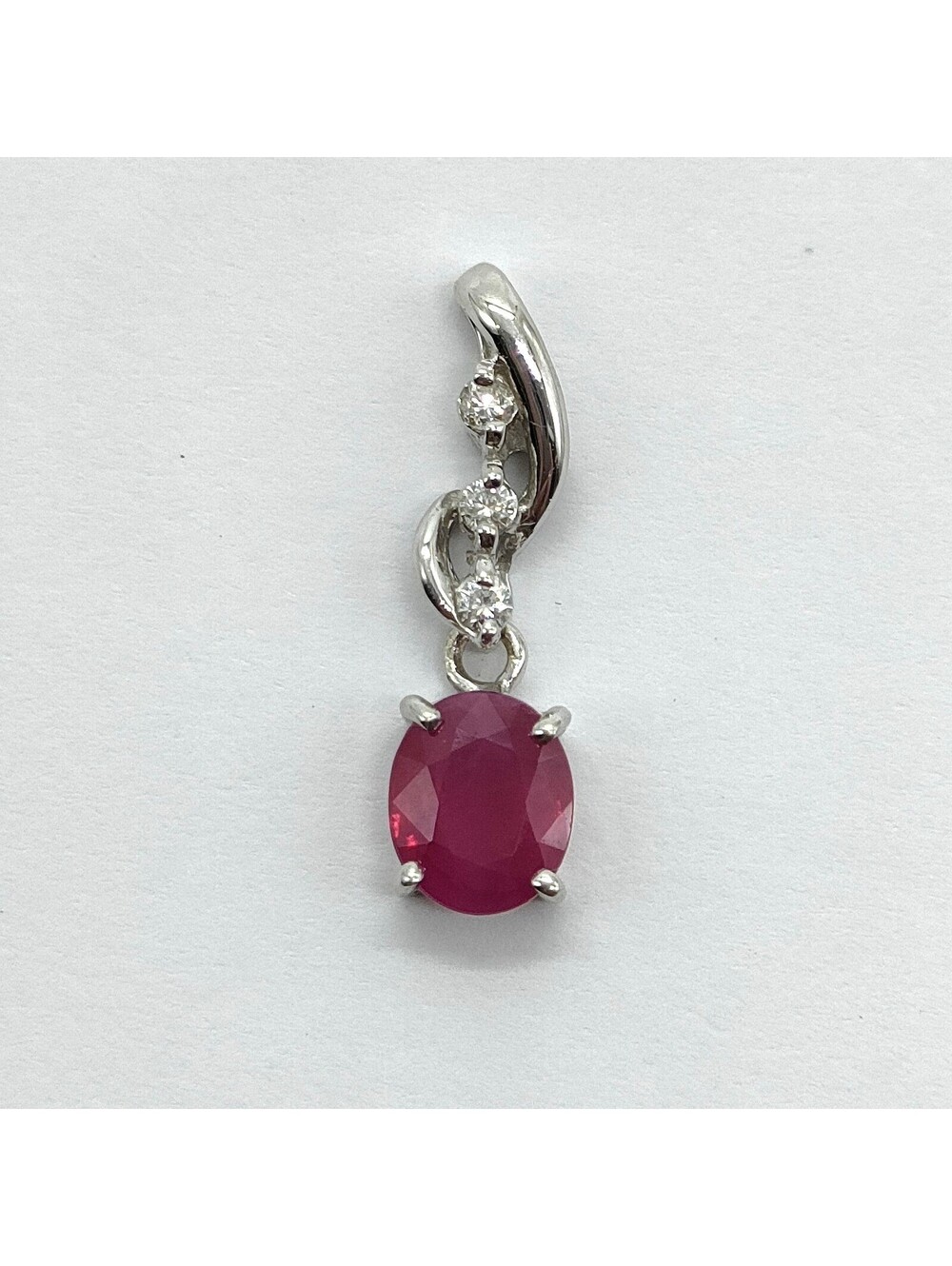 Jewelry Pendant Head Ruby 0.8ct White Gold 3299890